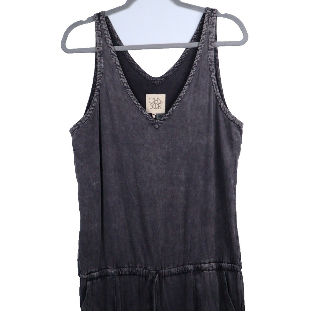 CHASER Women's‎ Sleeveless Acid Wash Jet Black Jumpsuit Size 10/12 Large NWT